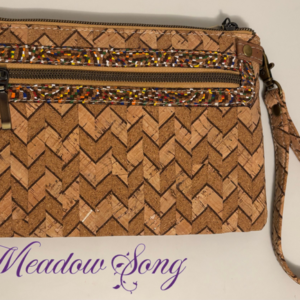 Jackie Wristlet – Brown & Burnt Orange