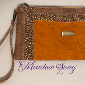 Jackie Wristlet - Brown & Burnt Orange